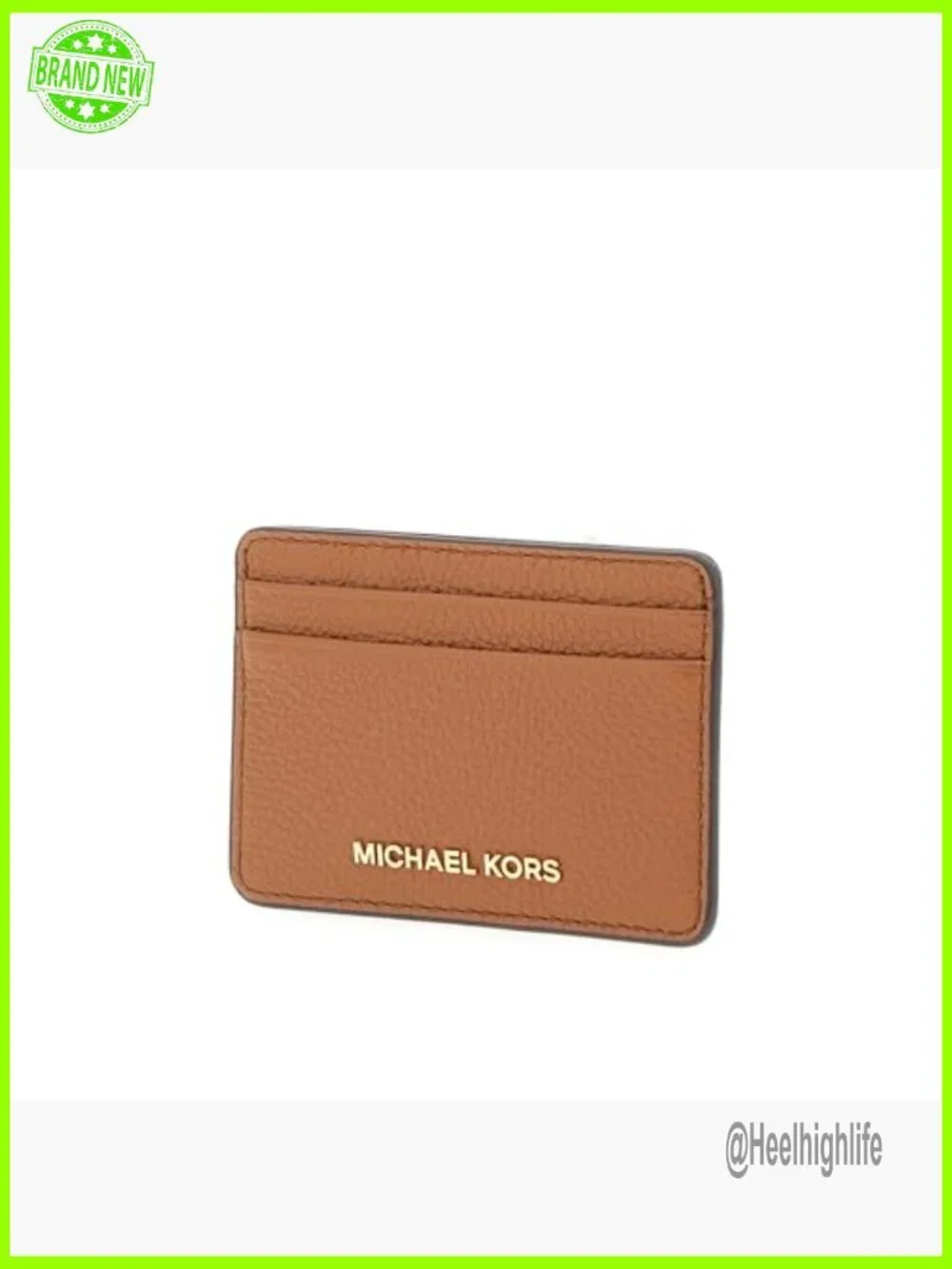 Pebbled Leather Card Holder with 5 Compartments, Compact Wallet